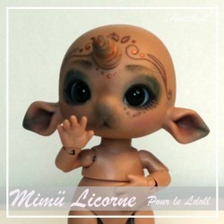 SOLD OUT Tiny BJD Mimü Licorne tan  avec Face-up